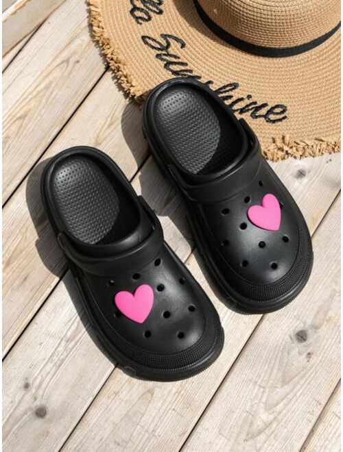 Women Heart Decor Hollow Out Vented Clogs Fashion Outdoor EVA Clogs