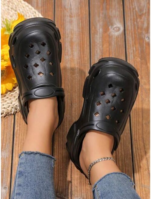 Fashion Black Clogs For Women Hollow Out Vented Clogs