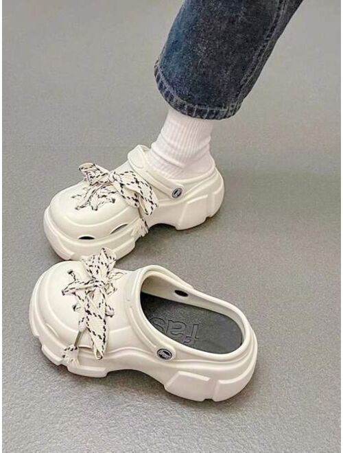 Summer Thick Soled High Heel Hollow Out Dad Style Women s Slippers For Outdoor And Beach