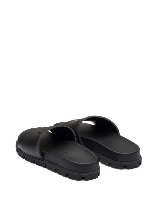 Prada triangle-logo pool slides