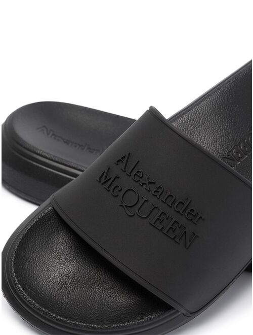 Alexander McQueen logo detail slide sandals