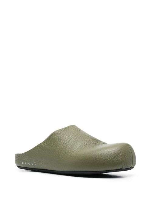 Marni pebbled-textured clog slides