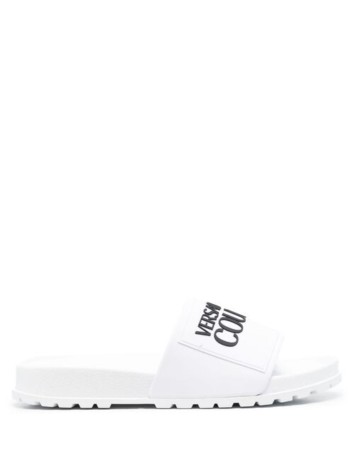 Versace Jeans Couture embossed-logo slides