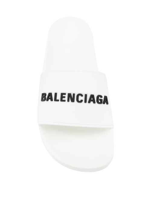 Balenciaga textured logo slides