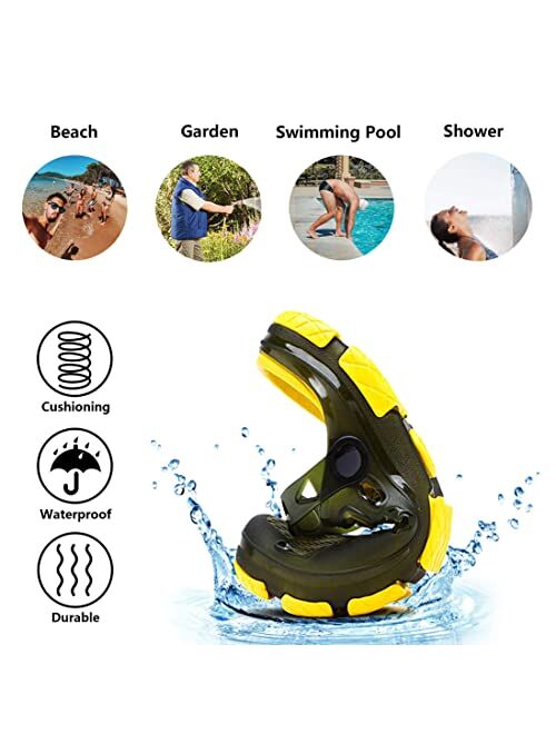 Hitmars Mens Clogs Lightweight Garden Shoes Breathable Clogs Summer Beach Slippers Slip On Casual Mules Outdoor Pool Beach Yard for Men Black Blue Yellow Size US 7-13