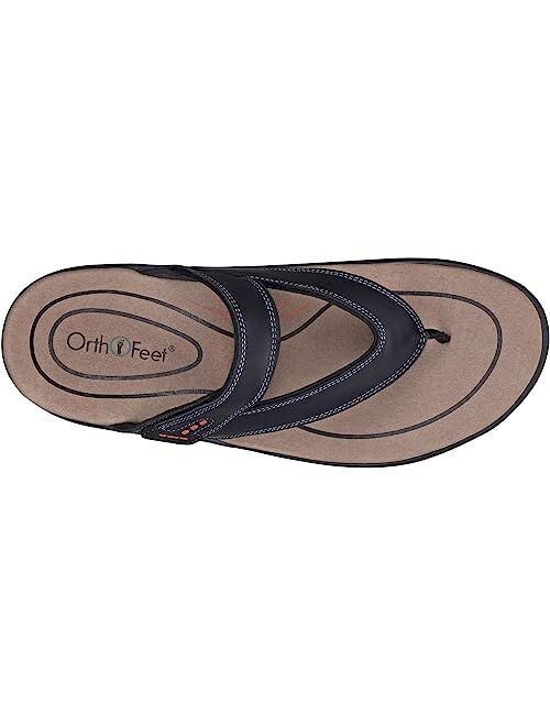 Orthofeet Arch Support Toe Post Flip Flops for Men, Ideal for Heel and Foot Pain Relief. Therapeutic Design with Arch Support, Arch Booster, Cushioning Ergonomic Sole & E