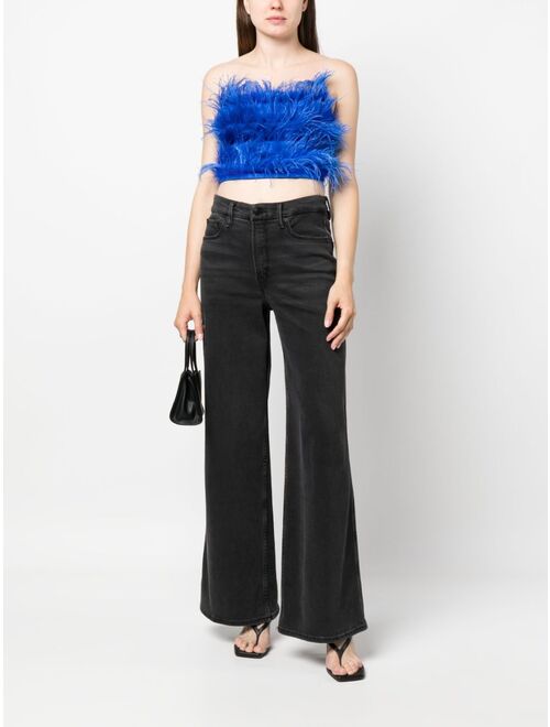 Patrizia Pepe feather-detailing cropped top