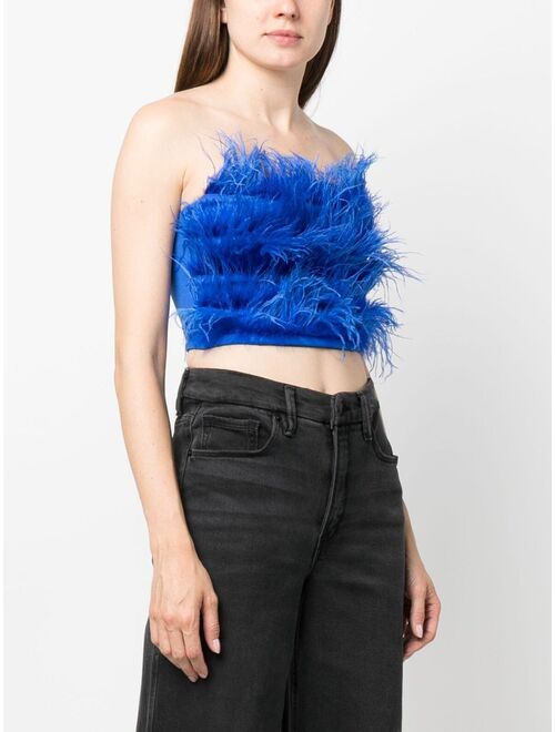 Patrizia Pepe feather-detailing cropped top