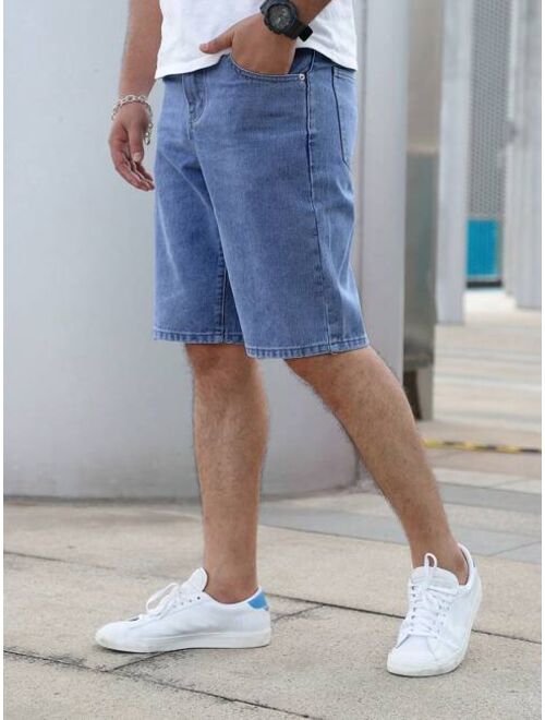 Men Cotton Slant Pocket Bermuda Denim Shorts