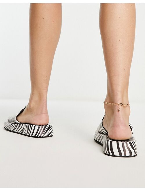 Urban Revivo chunky flatorm sandals in zebra print