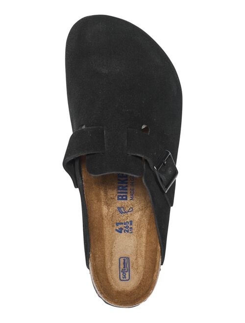 BIRKENSTOCK Men's Boston Soft Footbed Suede Leather Clogs from Finish Line