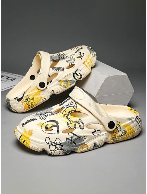 Shein Men All Over Print Vented Clogs