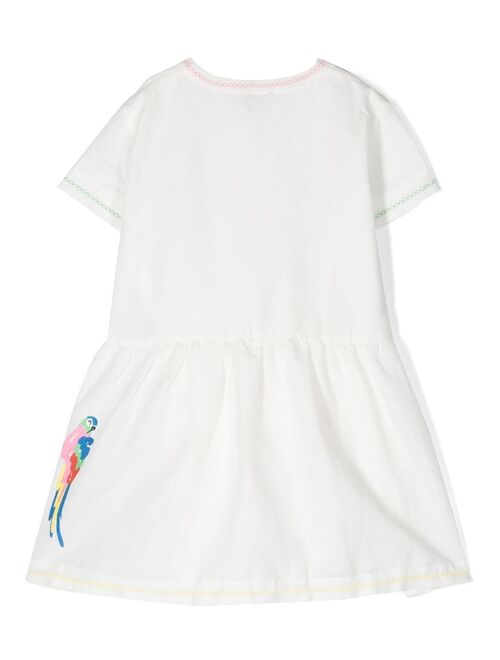 Stella McCartney Kids parrot embroidered-motif shirt-dress