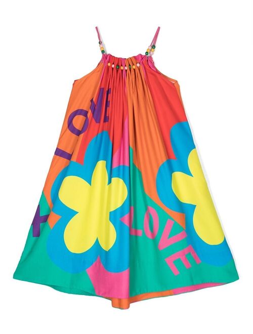 Stella McCartney Kids bead-detail graphic-print dress