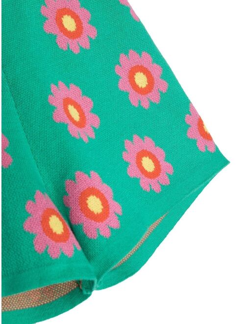 Stella McCartney Kids knitted floral-print shorts