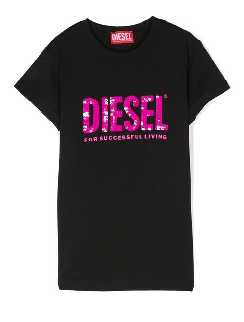 Diesel Kids sequin-embellished logo T-shirt