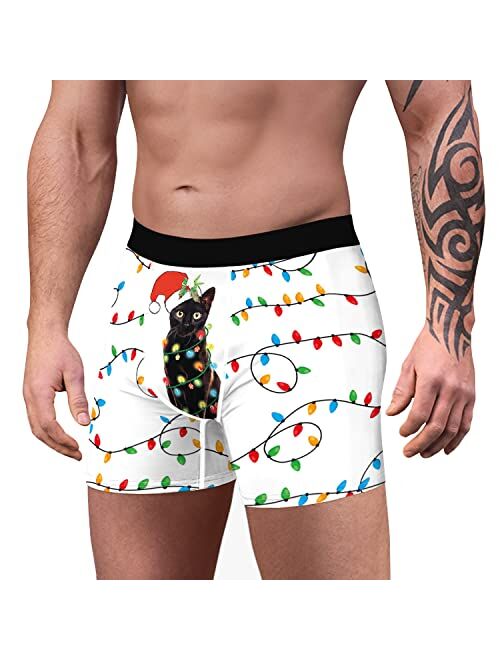 Dgoopd Mens Funny Animal Boxers Humorous Hilarious Gag Gifts for Men Comfort Breathable Cartoon Pattern Printing Underwear