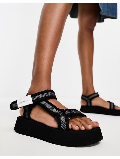 Calvin Klein Jeans strappy sandals in black