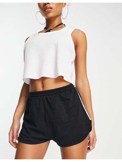Calvin Klein logo high waist runner shorts in black - part of a set