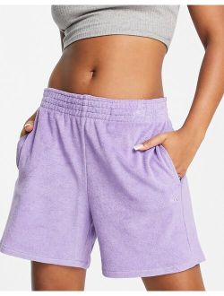 Jeans high waist relaxed shorts in lilac - part of a set