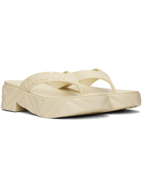 Gucci Off-White Thong Platform Sandals