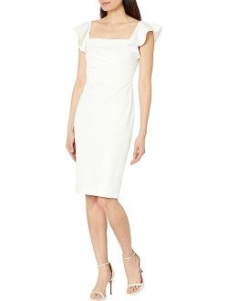 Flutter Sleeve Square Neck Sheath