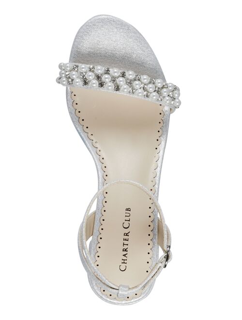 CHARTER CLUB Amara Embellished Ankle-Strap Dress Sandals, Created for Macy's