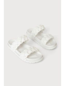 Eloise White Braided Slide Sandals