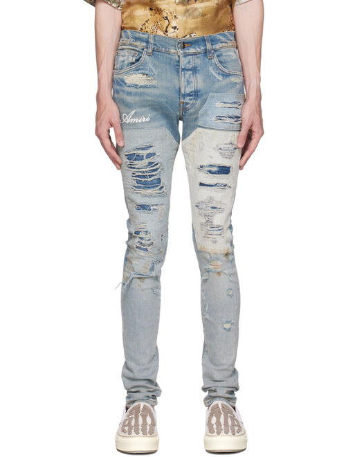 AMIRI Blue Paneled Jeans