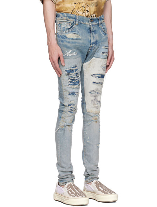 AMIRI Blue Paneled Jeans