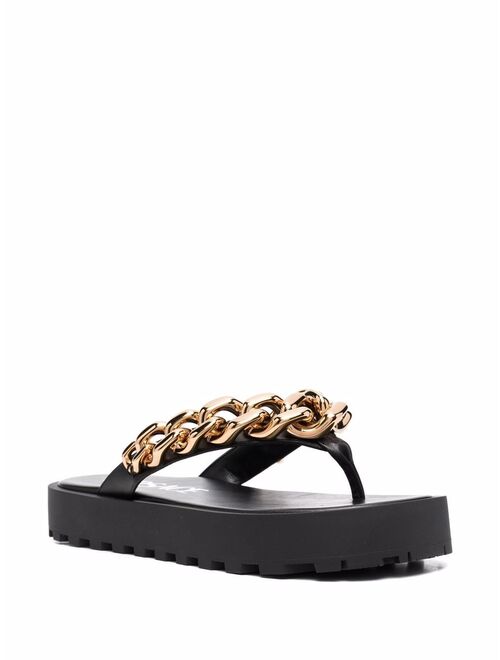 Versace chain-link strap flip flops