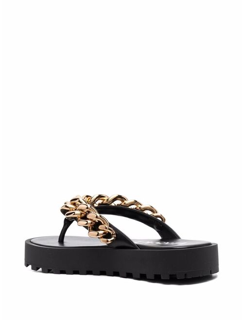 Versace chain-link strap flip flops