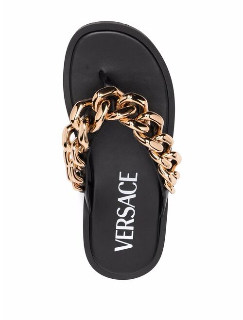 Versace chain-link strap flip flops