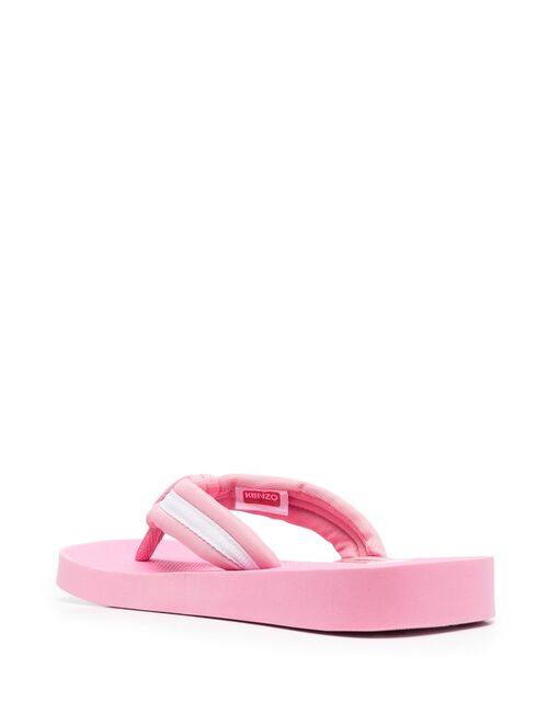 Kenzo logo-patch striped flip flops
