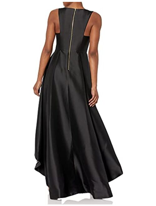 Calvin Klein Sleeveless V-Neck Gown with High-Low Design Womens Formal Dresses for Special Occasions