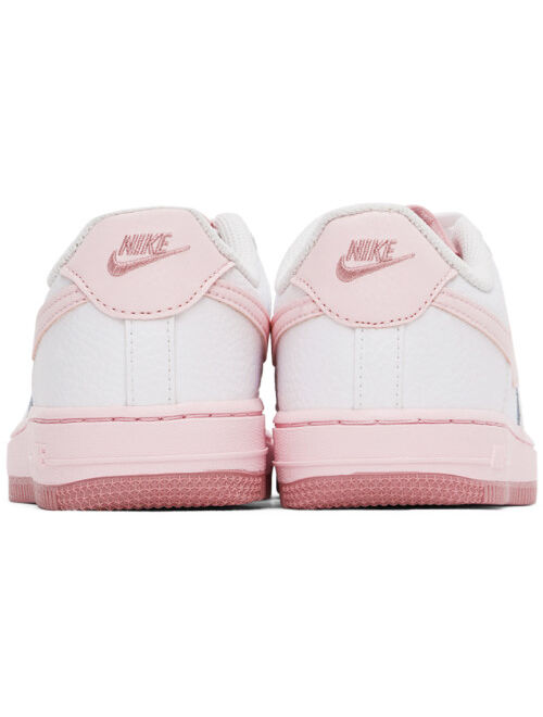 NIKE Kids White & Pink Force 1 Little Kids Sneakers