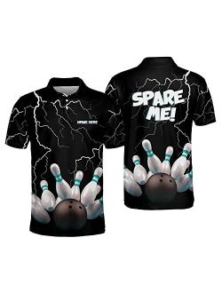 TEEMAN Custom Funny Bowling Shirts with Names, Spare Me Bowling Shirt, Men's Bowling Team Jersey Short Sleeve for Men