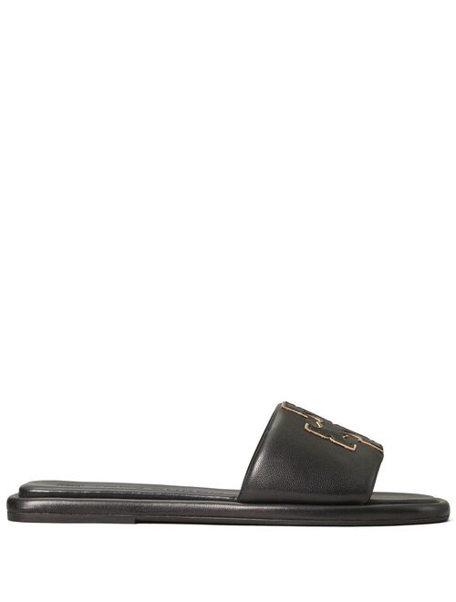 Tory Burch Double T patch slides