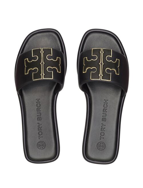 Tory Burch Double T patch slides