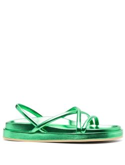 P.A.R.O.S.H. metallic-finish leather sandals
