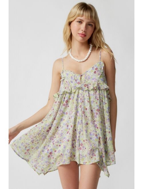 Urban Outfitters UO Danielle Chiffon Floral Romper