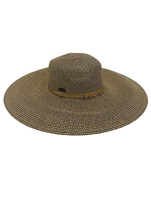 Panama Jack Women's Premium Straw Hat - Metallic Gold Paper Braid, UPF (SPF) 50+ UVA/UVB Sun Protection