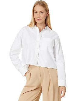 Long Sleeve Cropped Shirt with Straight Hem