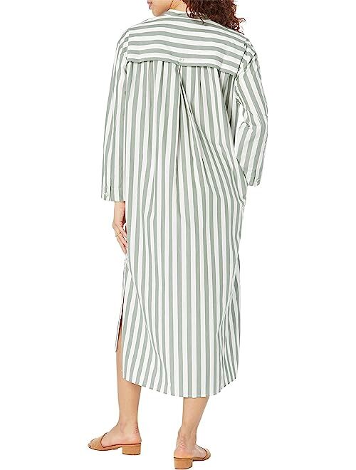 Madewell Poplin Oversized Midi Shirtdress in Stripe