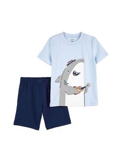 carters Toddler Boy Carter's Shark Tee & Shorts Set