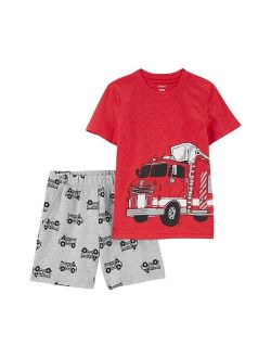 carters Baby Boy Carter's Fire Truck Tee & Shorts Set