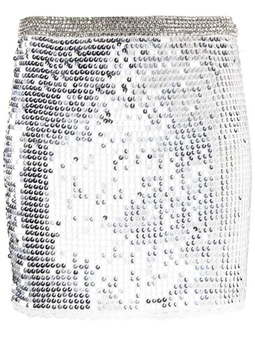 Retrofete Halo sequin-embellished crochet miniskirt