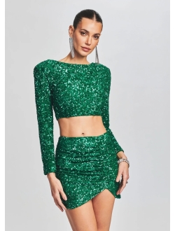 Retrofete Xi sequinned crop top