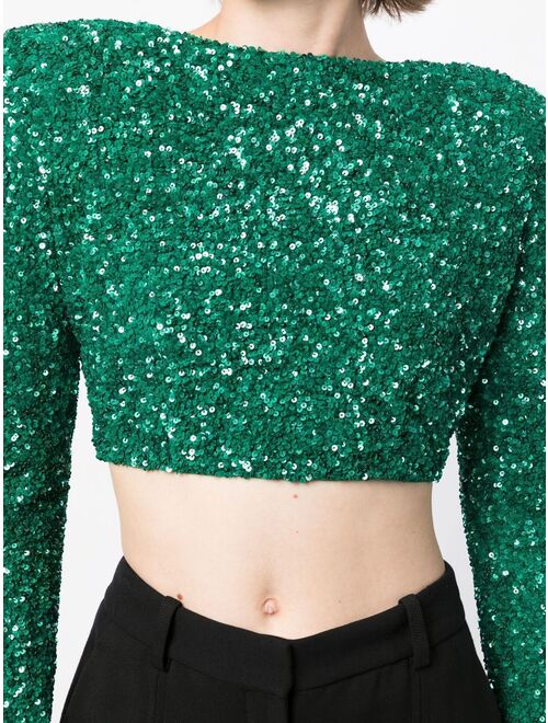 Retrofete Xi sequinned crop top