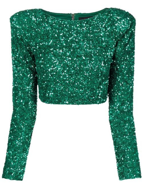 Retrofete Xi sequinned crop top